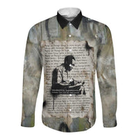 Ngugi wa Thiong O Long Sleeve Button Shirt Graffiti Resist Statement Ink Pen Revolution Fist Literary Activism - Wonder Print Shop
