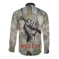 Ngugi wa Thiong O Long Sleeve Button Shirt Graffiti Resist Statement Ink Pen Revolution Fist Literary Activism - Wonder Print Shop