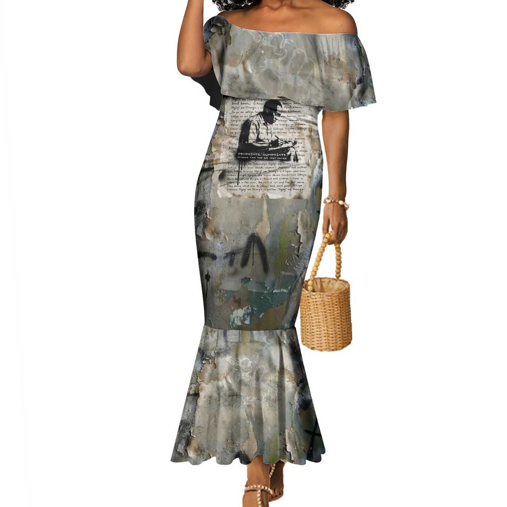 Ngugi wa Thiong O Mermaid Dress Graffiti Resist Statement Ink Pen Revolution Fist Literary Activism - Wonder Print Shop