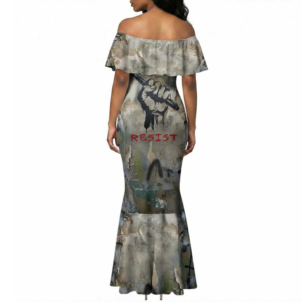 Ngugi wa Thiong O Mermaid Dress Graffiti Resist Statement Ink Pen Revolution Fist Literary Activism - Wonder Print Shop