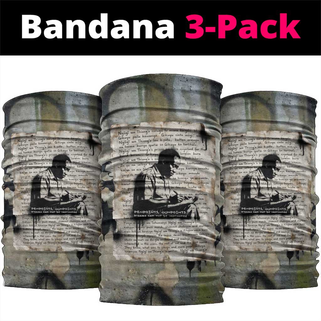 Ngugi wa Thiong O Neck Gaiter Graffiti Resist Statement Ink Pen Revolution Fist Literary Activism - Wonder Print Shop