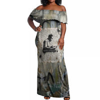 Ngugi wa Thiong O Off Shoulder Maxi Dress Graffiti Resist Statement Ink Pen Revolution Fist Literary Activism - Wonder Print Shop