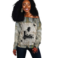 Ngugi wa Thiong O Off Shoulder Sweater Graffiti Resist Statement Ink Pen Revolution Fist Literary Activism - Wonder Print Shop