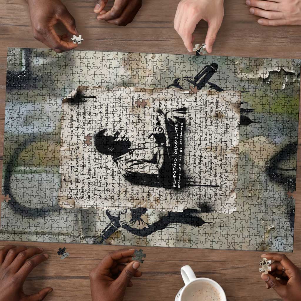 Ngugi wa Thiong O Puzzle Graffiti Resist Statement Ink Pen Revolution Fist Literary Activism - Wonder Print Shop