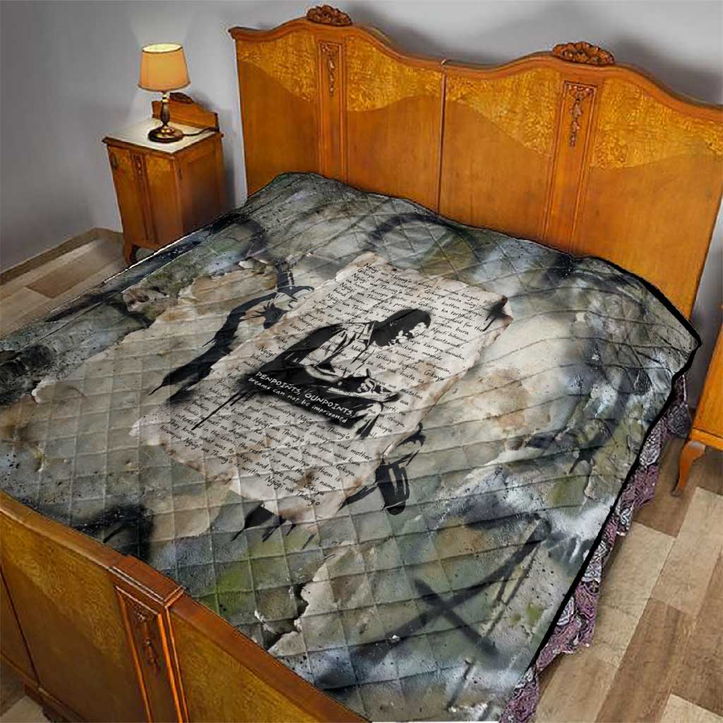 Ngugi wa Thiong O Quilt Graffiti Resist Statement Ink Pen Revolution Fist Literary Activism - Wonder Print Shop