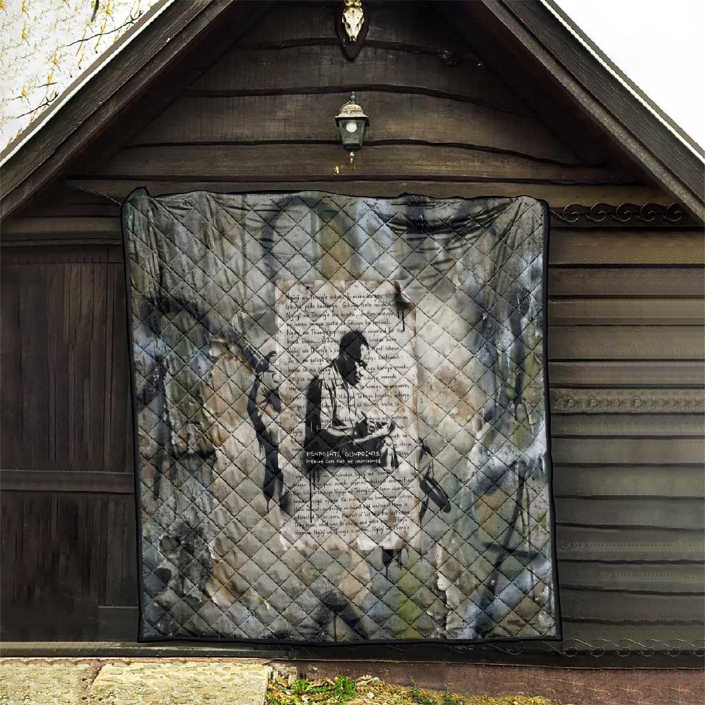 Ngugi wa Thiong O Quilt Graffiti Resist Statement Ink Pen Revolution Fist Literary Activism - Wonder Print Shop