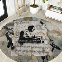 Ngugi wa Thiong O Round Carpet Graffiti Resist Statement Ink Pen Revolution Fist Literary Activism - Wonder Print Shop