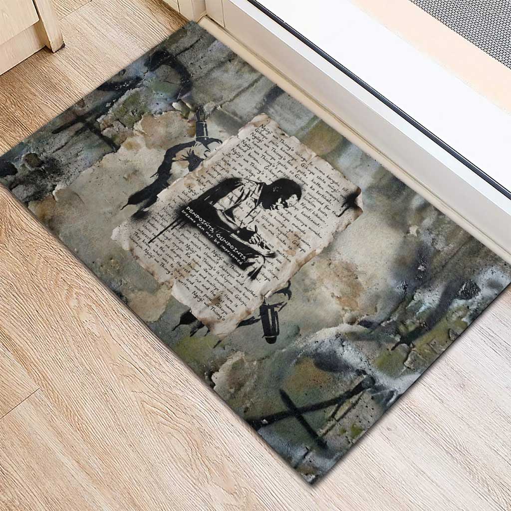 Ngugi wa Thiong O Rubber Doormat Graffiti Resist Statement Ink Pen Revolution Fist Literary Activism - Wonder Print Shop