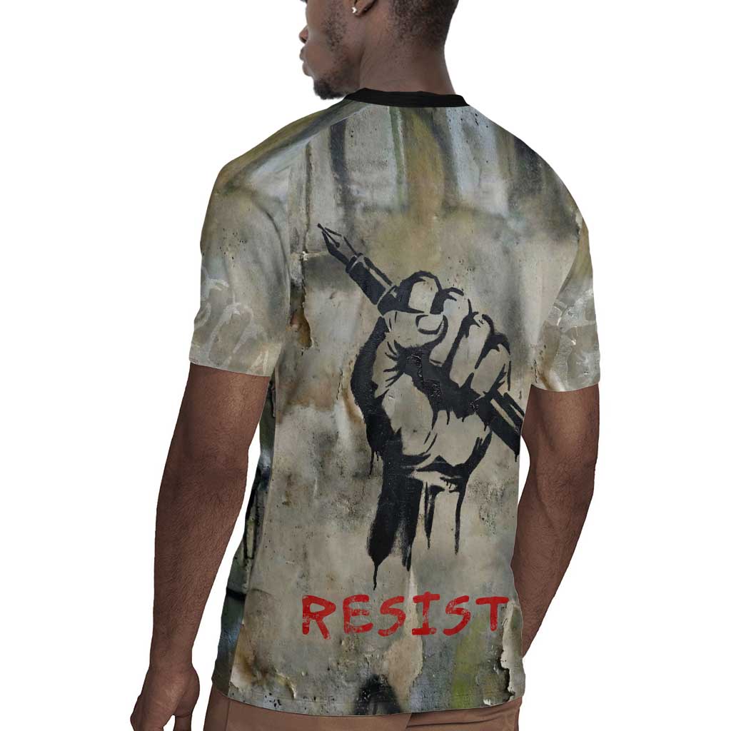 Ngugi wa Thiong O Rugby Jersey Graffiti Resist Statement Ink Pen Revolution Fist Literary Activism - Wonder Print Shop