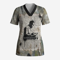 Ngugi wa Thiong O Scrub Top Graffiti Resist Statement Ink Pen Revolution Fist Literary Activism - Wonder Print Shop