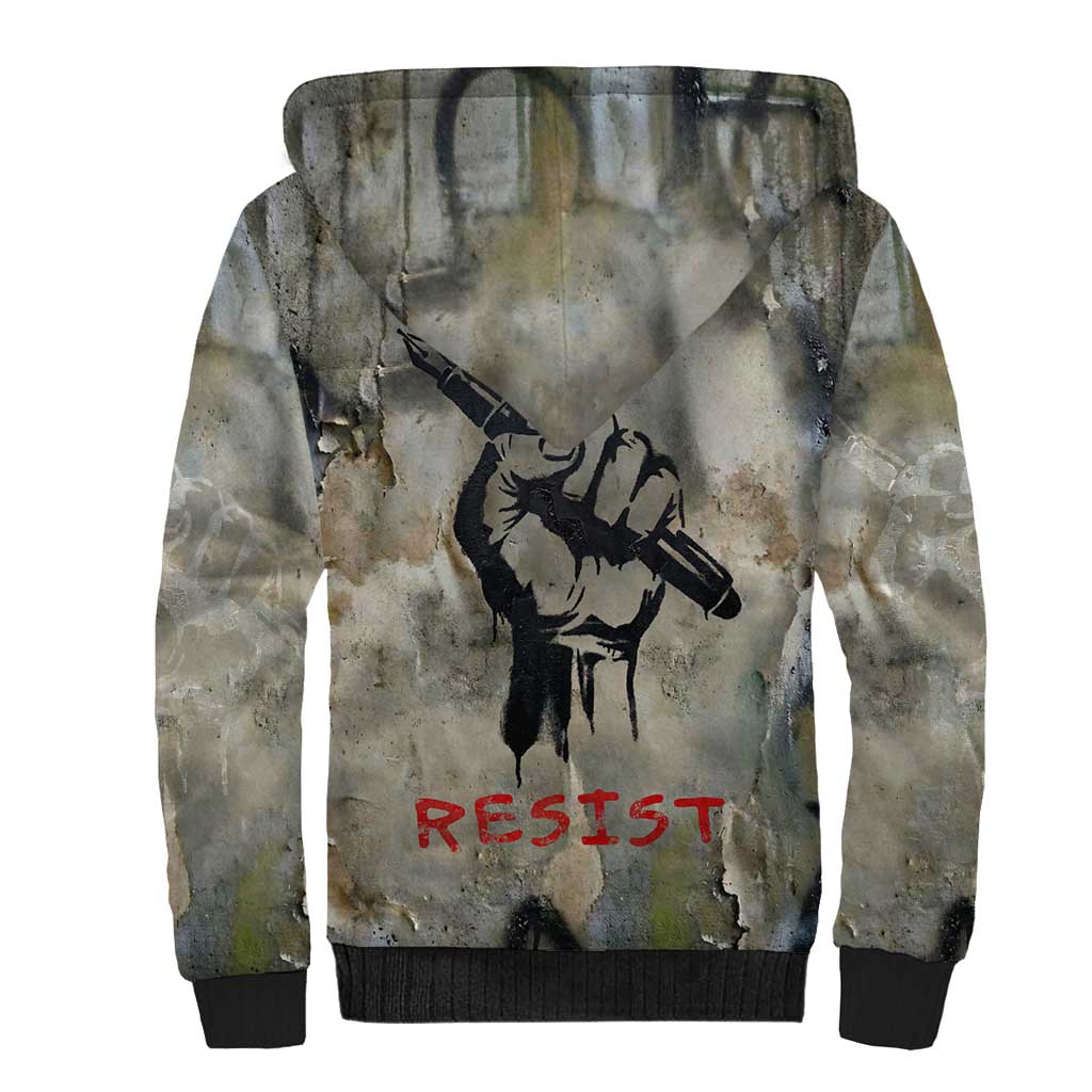 Ngugi wa Thiong O Sherpa Hoodie Graffiti Resist Statement Ink Pen Revolution Fist Literary Activism - Wonder Print Shop
