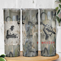 Ngugi wa Thiong O Skinny Tumbler Graffiti Resist Statement Ink Pen Revolution Fist Literary Activism - Wonder Print Shop