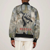 Ngugi wa Thiong O Sleeve Zip Bomber Jacket Graffiti Resist Statement Ink Pen Revolution Fist Literary Activism - Wonder Print Shop