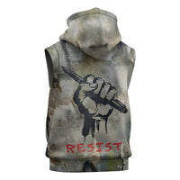 Ngugi wa Thiong O Sleeveless Hoodie Graffiti Resist Statement Ink Pen Revolution Fist Literary Activism - Wonder Print Shop