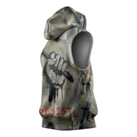 Ngugi wa Thiong O Sleeveless Hoodie Graffiti Resist Statement Ink Pen Revolution Fist Literary Activism - Wonder Print Shop