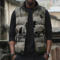 Ngugi wa Thiong O Sleeveless Puffer Jacket Graffiti Resist Statement Ink Pen Revolution Fist Literary Activism - Wonder Print Shop