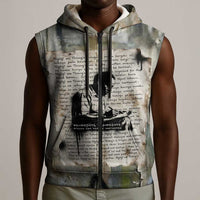 Ngugi wa Thiong O Sleeveless Zip Hoodie Graffiti Resist Statement Ink Pen Revolution Fist Literary Activism - Wonder Print Shop