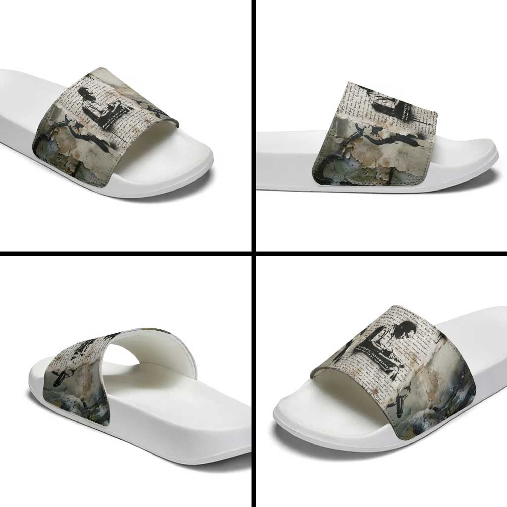 Ngugi wa Thiong O Slide Sandals Graffiti Resist Statement Ink Pen Revolution Fist Literary Activism - Wonder Print Shop