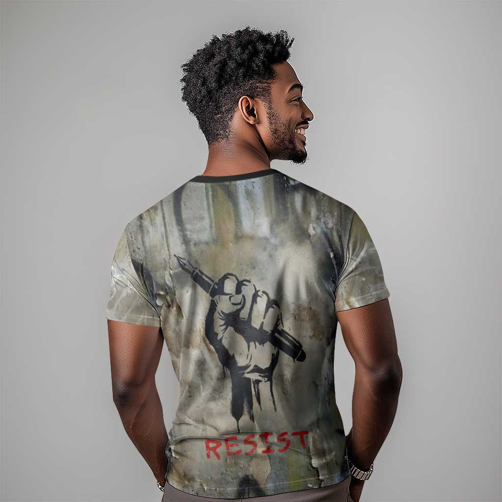 Ngugi wa Thiong O T shirt Graffiti Resist Statement Ink Pen Revolution Fist Literary Activism - Wonder Print Shop