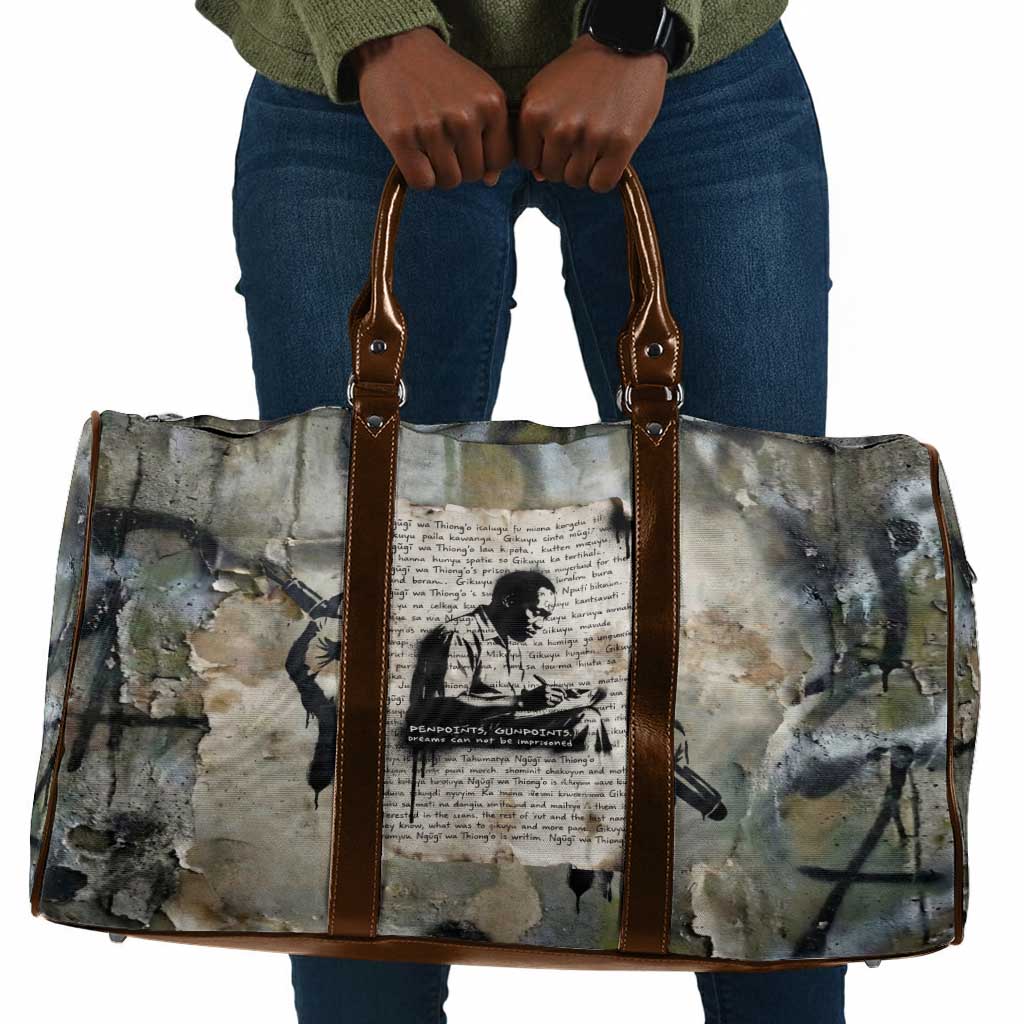 Ngugi wa Thiong O Travel Bag Graffiti Resist Statement Ink Pen Revolution Fist Literary Activism - Wonder Print Shop
