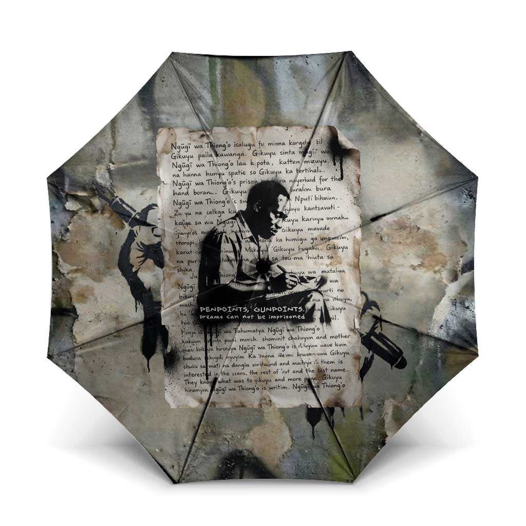 Ngugi wa Thiong O Umbrella Graffiti Resist Statement Ink Pen Revolution Fist Literary Activism - Wonder Print Shop