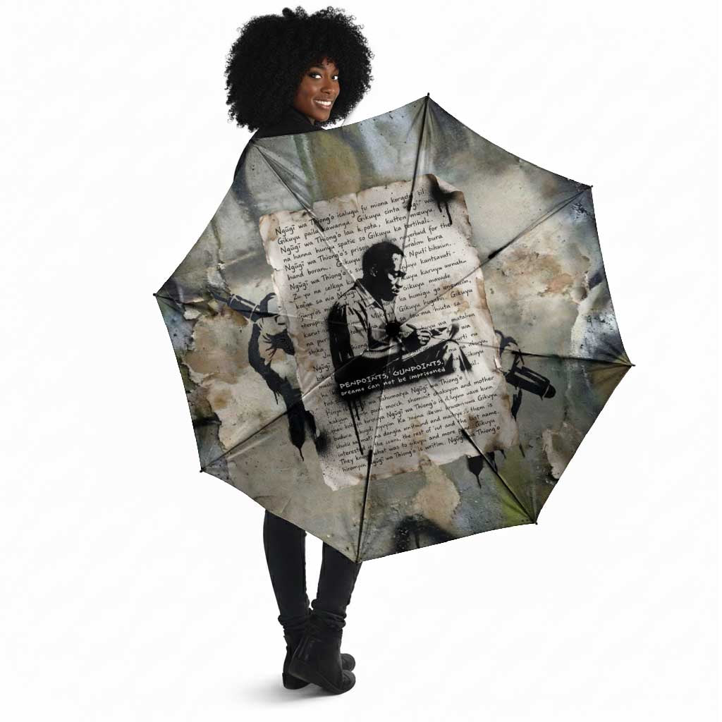 Ngugi wa Thiong O Umbrella Graffiti Resist Statement Ink Pen Revolution Fist Literary Activism - Wonder Print Shop