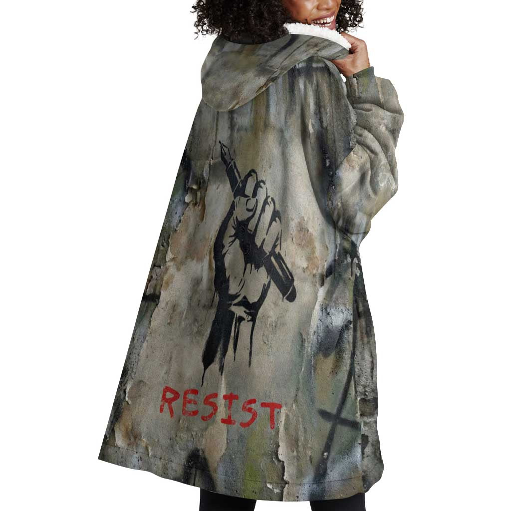 Ngugi wa Thiong O Wearable Blanket Hoodie Graffiti Resist Statement Ink Pen Revolution Fist Literary Activism - Wonder Print Shop