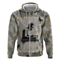 Ngugi wa Thiong O Zip Hoodie Graffiti Resist Statement Ink Pen Revolution Fist Literary Activism - Wonder Print Shop