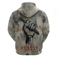 Ngugi wa Thiong O Zip Hoodie Graffiti Resist Statement Ink Pen Revolution Fist Literary Activism - Wonder Print Shop
