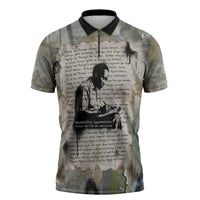 Ngugi wa Thiong O Zipper Polo Shirt Graffiti Resist Statement Ink Pen Revolution Fist Literary Activism - Wonder Print Shop