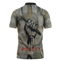 Ngugi wa Thiong O Zipper Polo Shirt Graffiti Resist Statement Ink Pen Revolution Fist Literary Activism - Wonder Print Shop