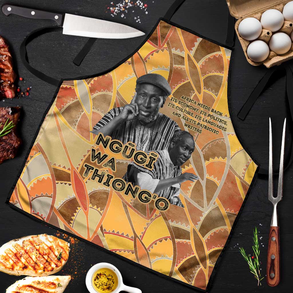 Ngugi wa Thiong O Apron African Literary Icon Portrait Cultural Revival - Wonder Print Shop