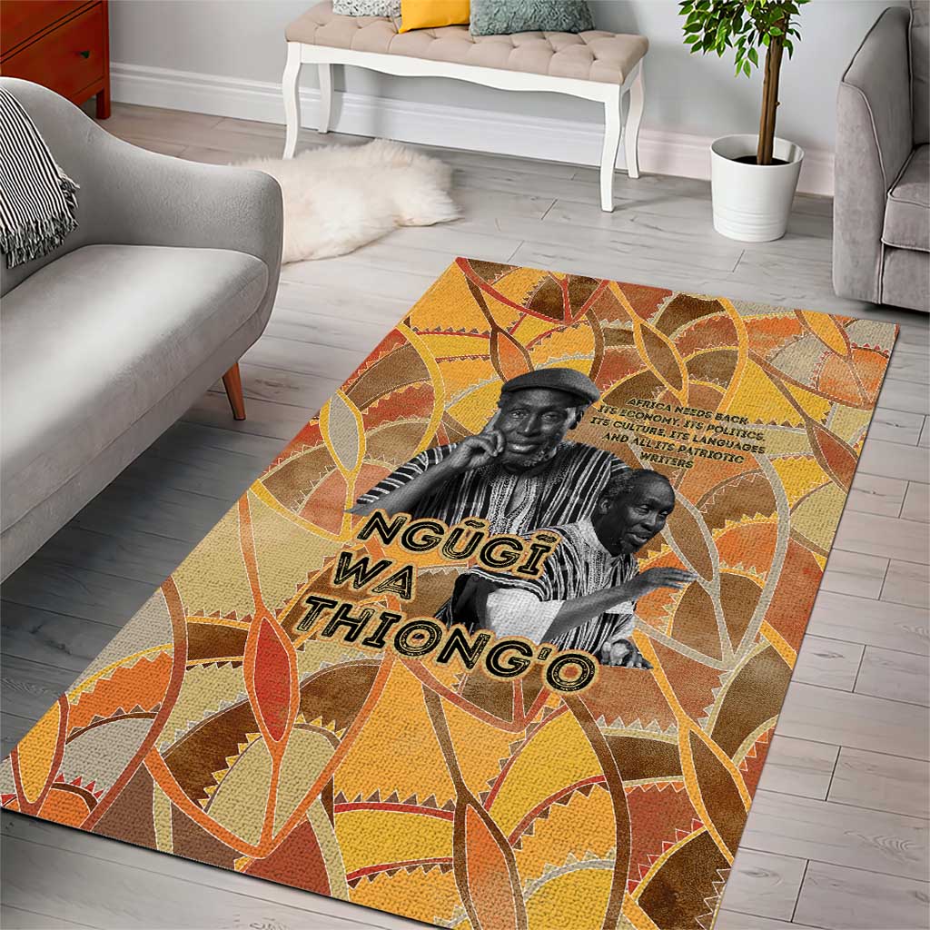 Ngugi wa Thiong O Area Rug African Literary Icon Portrait Cultural Revival - Wonder Print Shop