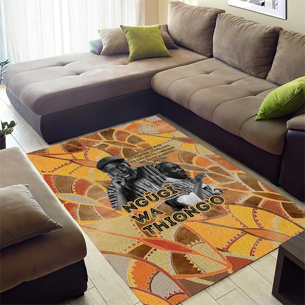 Ngugi wa Thiong O Area Rug African Literary Icon Portrait Cultural Revival - Wonder Print Shop