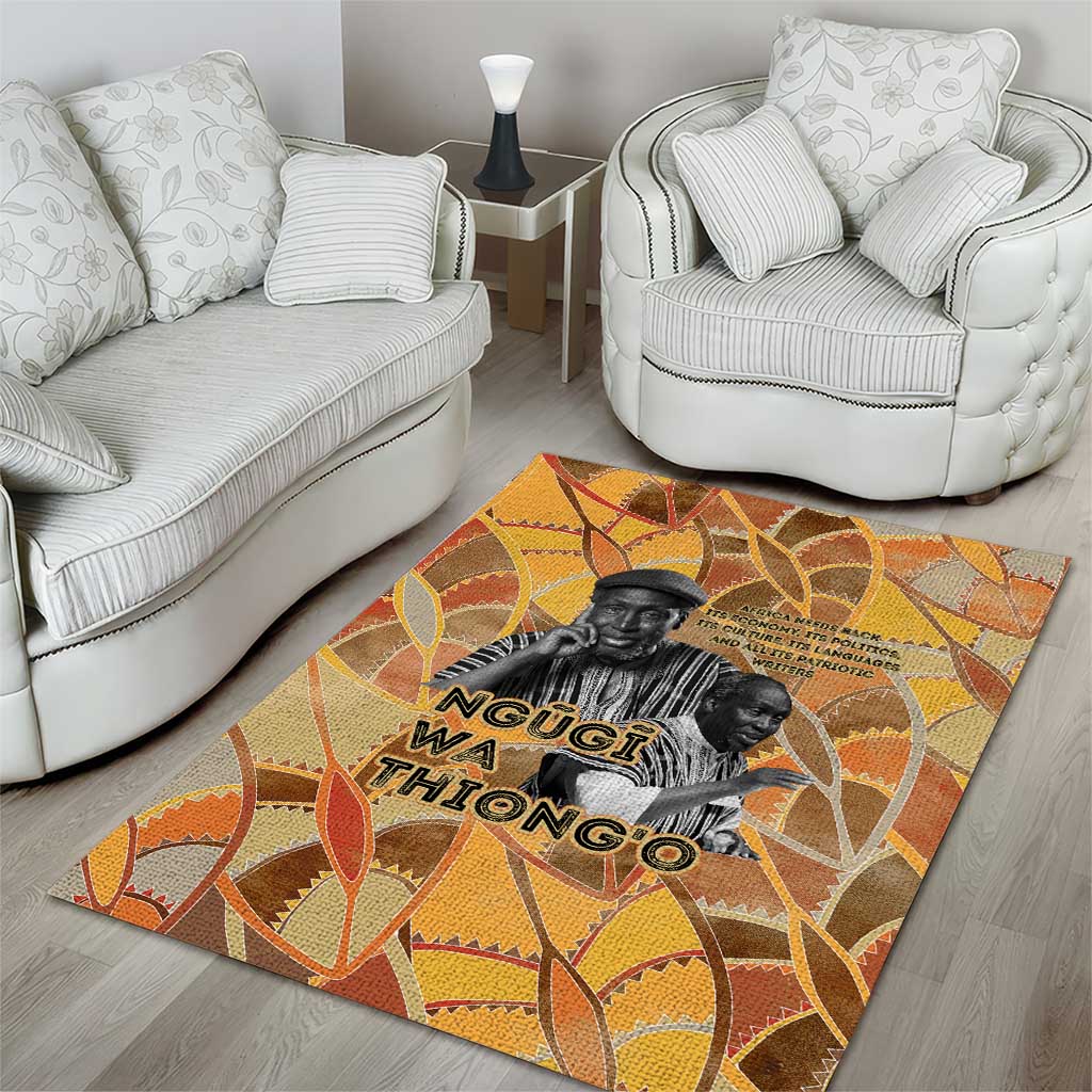 Ngugi wa Thiong O Area Rug African Literary Icon Portrait Cultural Revival - Wonder Print Shop