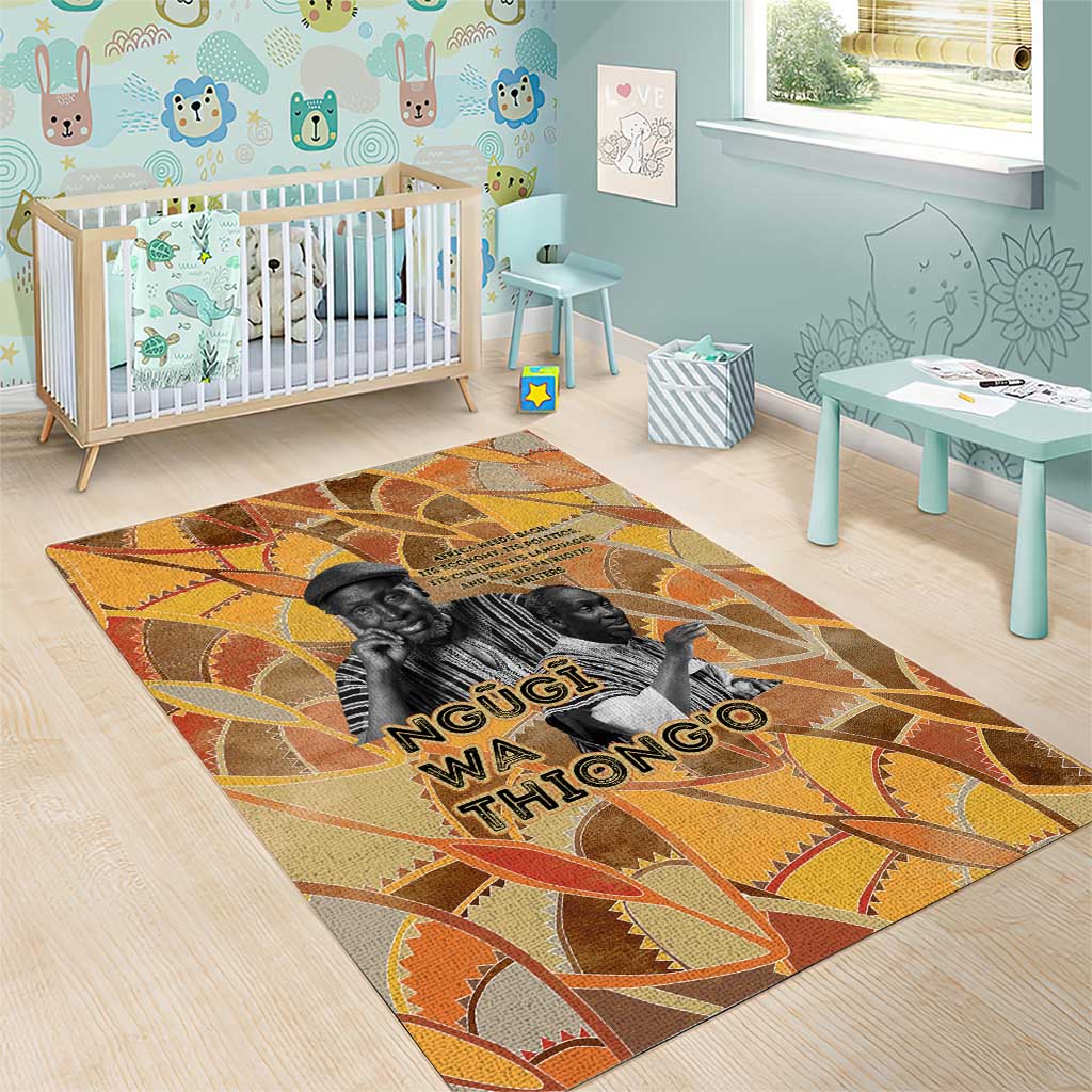 Ngugi wa Thiong O Area Rug African Literary Icon Portrait Cultural Revival - Wonder Print Shop