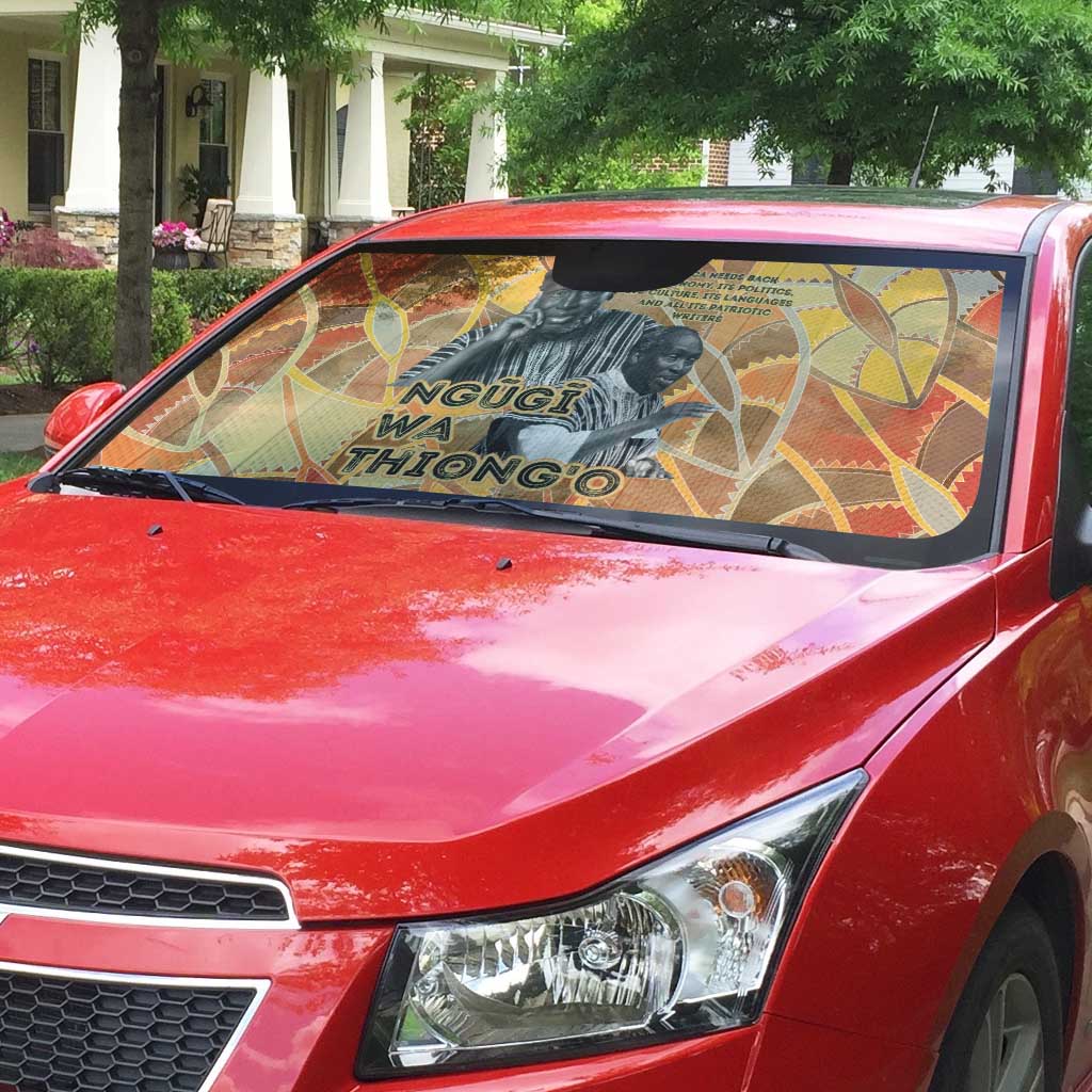 Ngugi wa Thiong O Auto Sun Shade African Literary Icon Portrait Cultural Revival - Wonder Print Shop