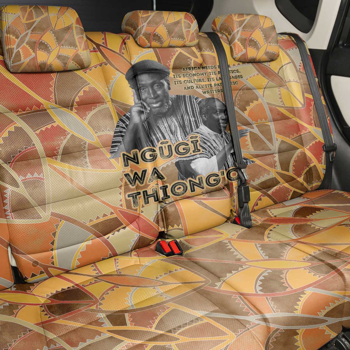 Ngugi wa Thiong O Back Car Seat Cover African Literary Icon Portrait Cultural Revival - Wonder Print Shop