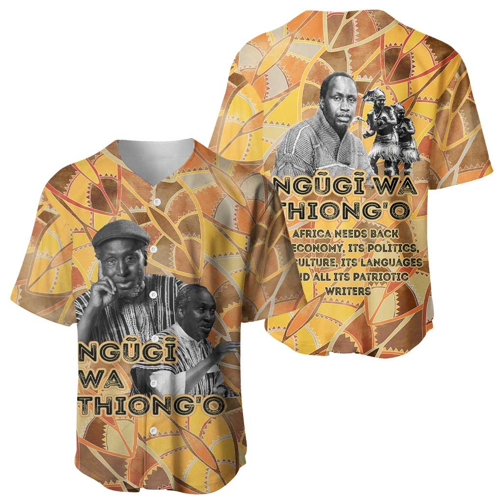Ngugi wa Thiong O Baseball Jersey African Literary Icon Portrait Cultural Revival - Wonder Print Shop