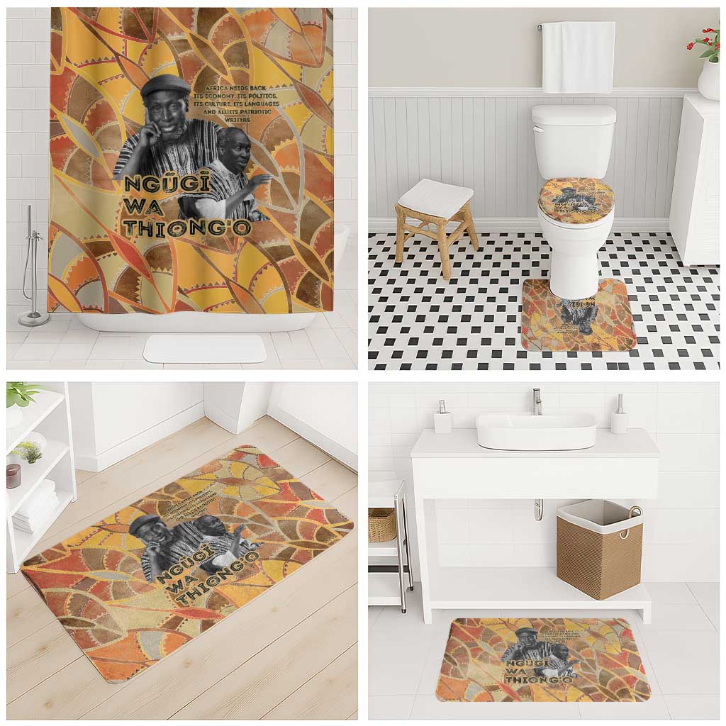 Ngugi wa Thiong O Bathroom Set African Literary Icon Portrait Cultural Revival - Wonder Print Shop
