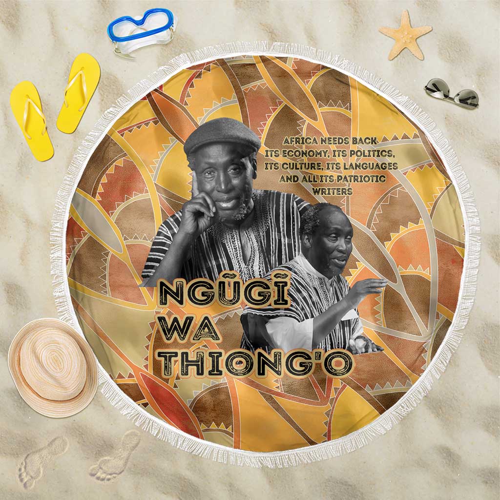 Ngugi wa Thiong O Beach Blanket African Literary Icon Portrait Cultural Revival - Wonder Print Shop
