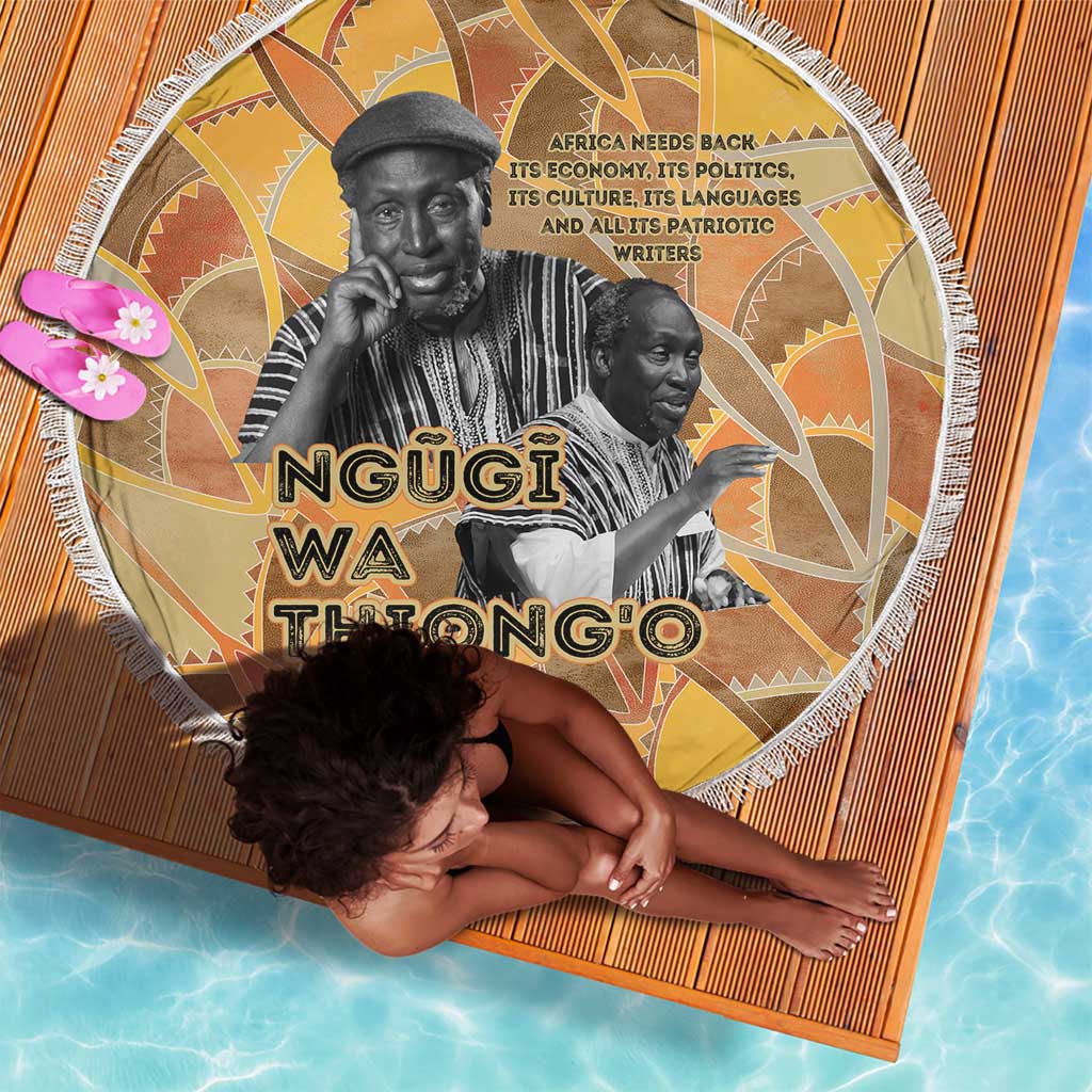 Ngugi wa Thiong O Beach Blanket African Literary Icon Portrait Cultural Revival - Wonder Print Shop