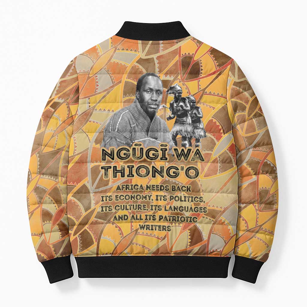 Ngugi wa Thiong O Bomber Puffer Jacket African Literary Icon Portrait Cultural Revival - Wonder Print Shop