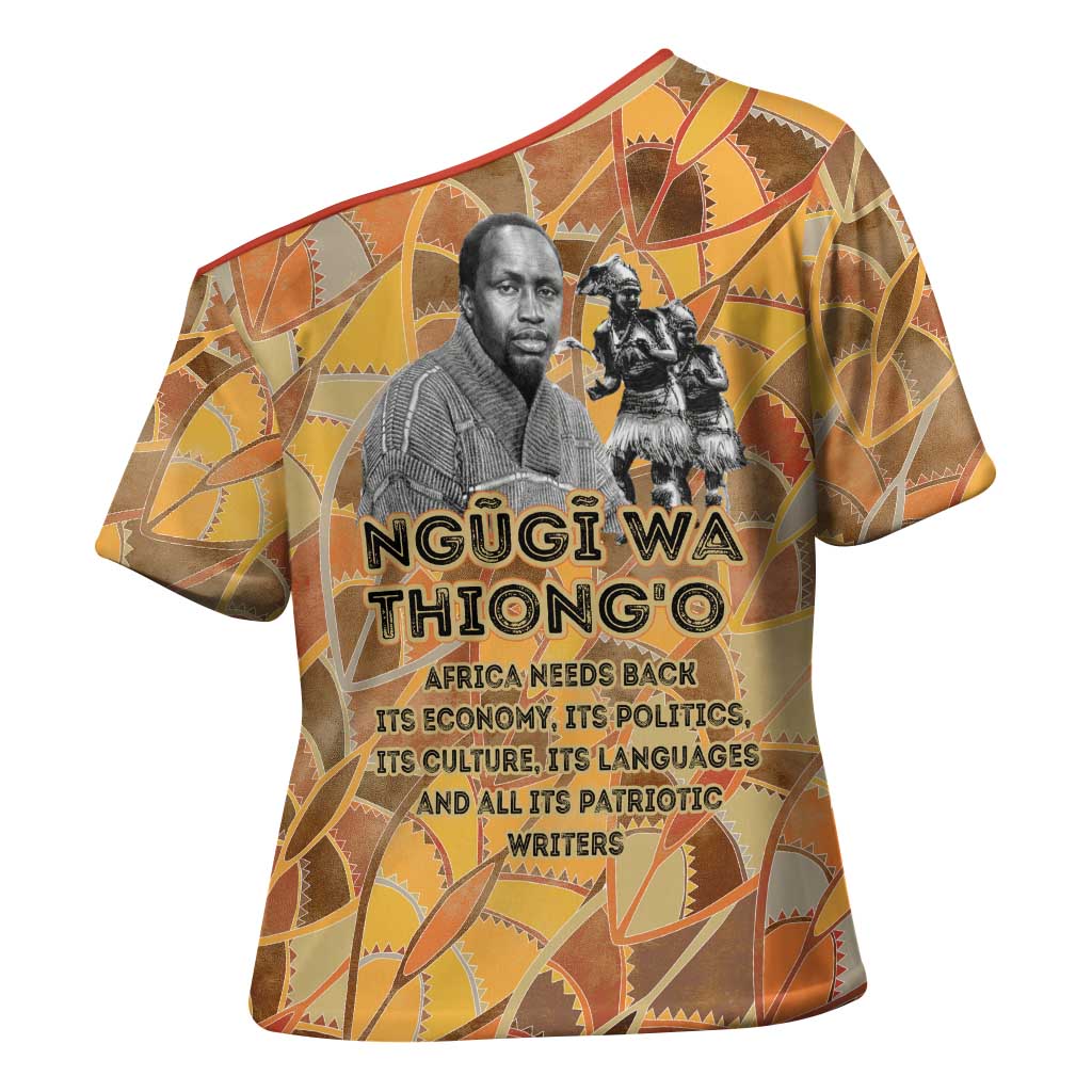 Ngugi wa Thiong O Cross Shoulder Shirt African Literary Icon Portrait Cultural Revival - Wonder Print Shop
