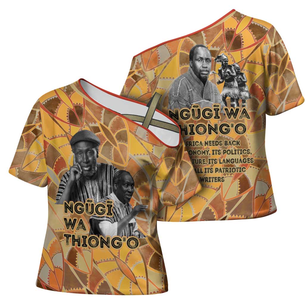 Ngugi wa Thiong O Cross Shoulder Shirt African Literary Icon Portrait Cultural Revival - Wonder Print Shop