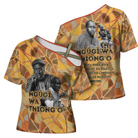 Ngugi wa Thiong O Cross Shoulder Shirt African Literary Icon Portrait Cultural Revival - Wonder Print Shop