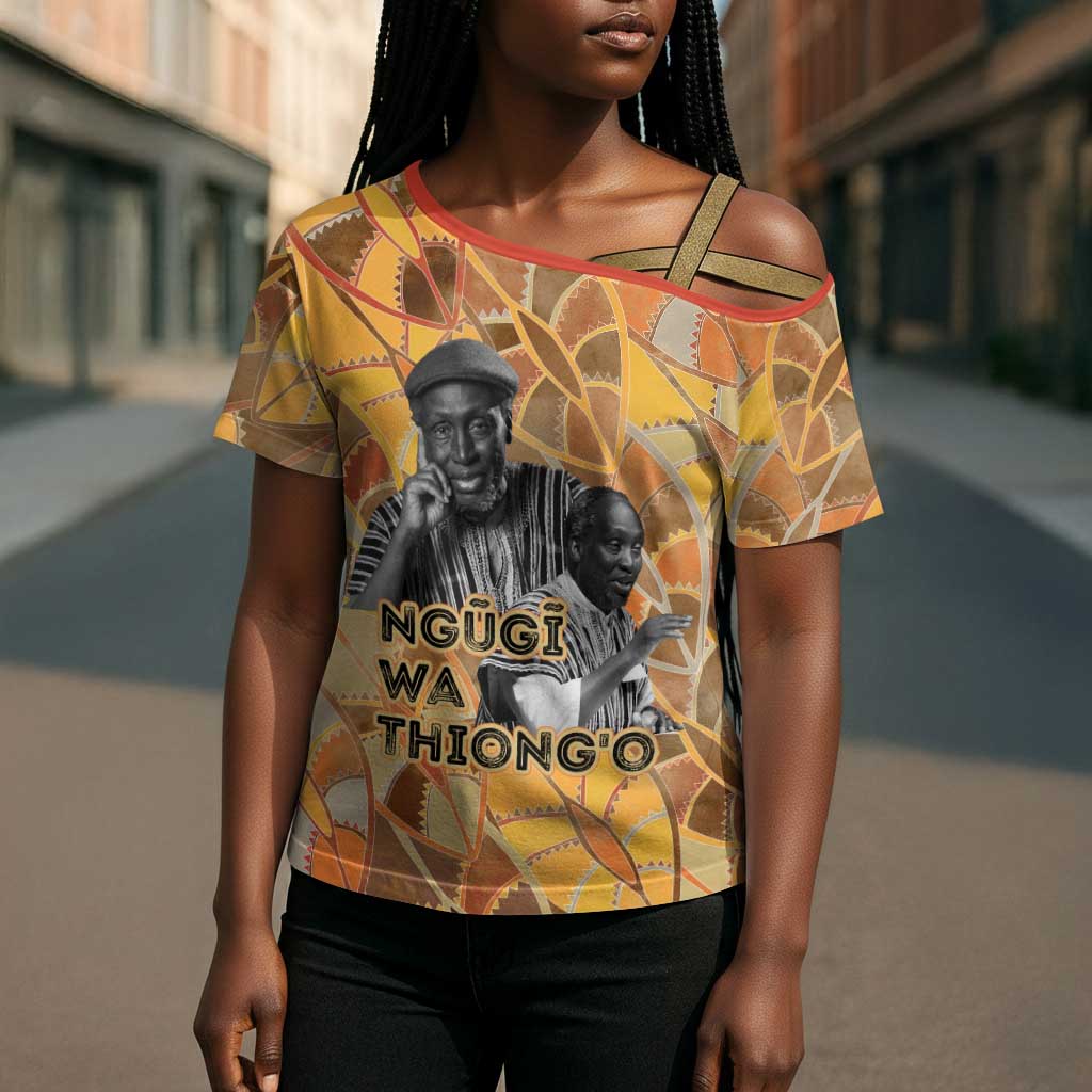 Ngugi wa Thiong O Cross Shoulder Shirt African Literary Icon Portrait Cultural Revival - Wonder Print Shop