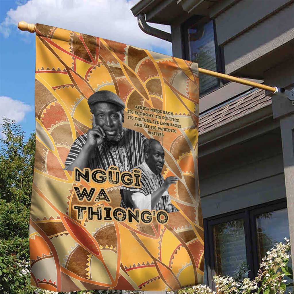 Ngugi wa Thiong O Garden Flag African Literary Icon Portrait Cultural Revival - Wonder Print Shop