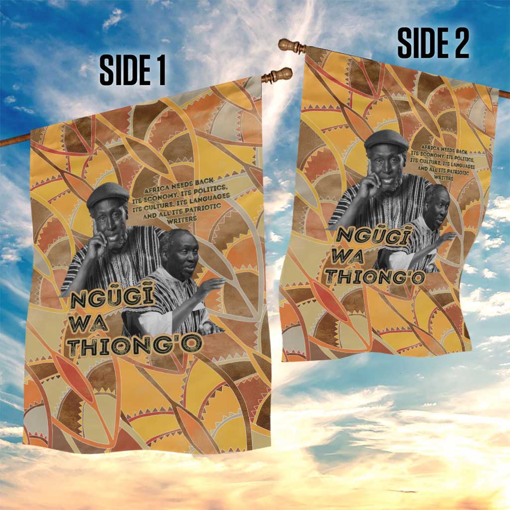 Ngugi wa Thiong O Garden Flag African Literary Icon Portrait Cultural Revival - Wonder Print Shop