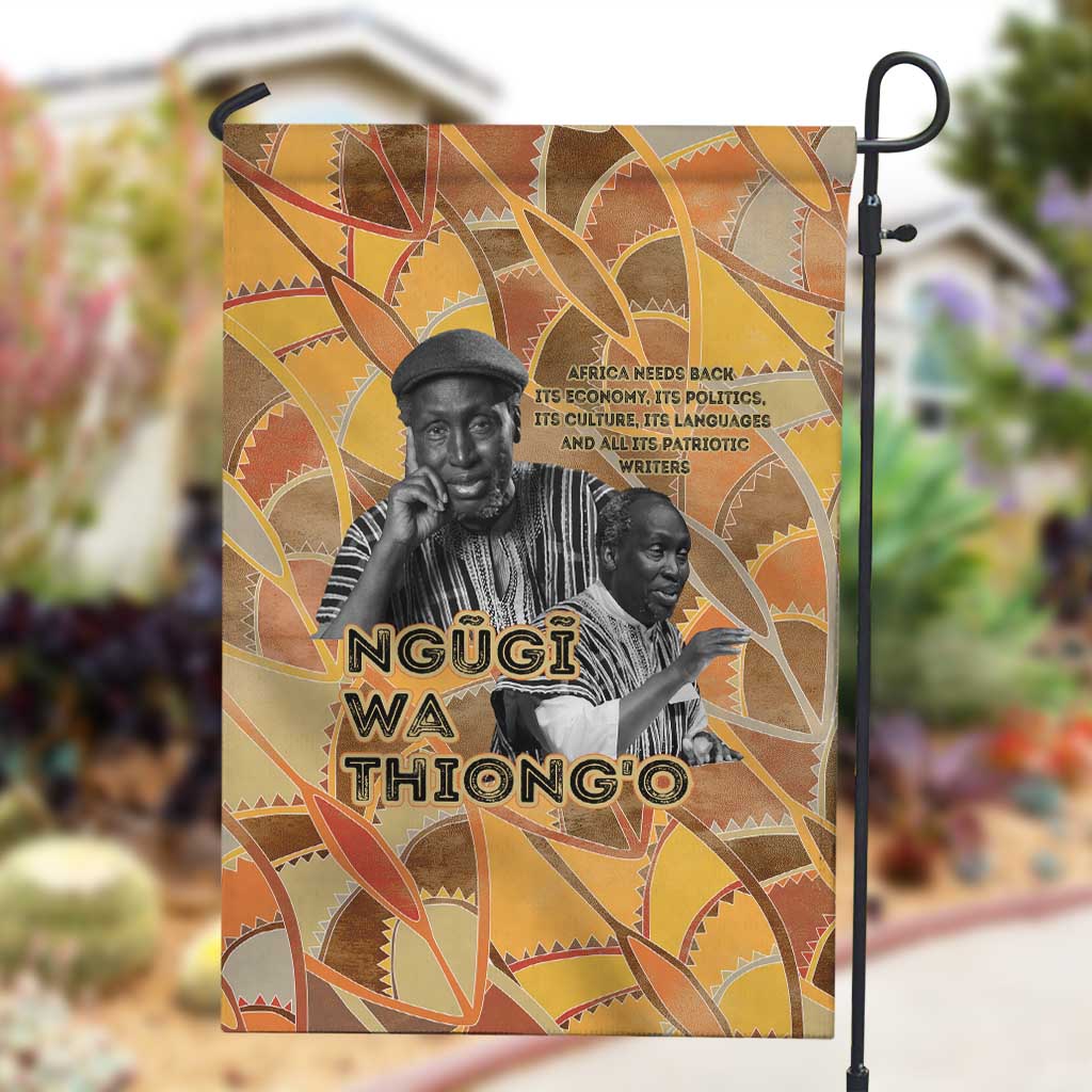 Ngugi wa Thiong O Garden Flag African Literary Icon Portrait Cultural Revival - Wonder Print Shop